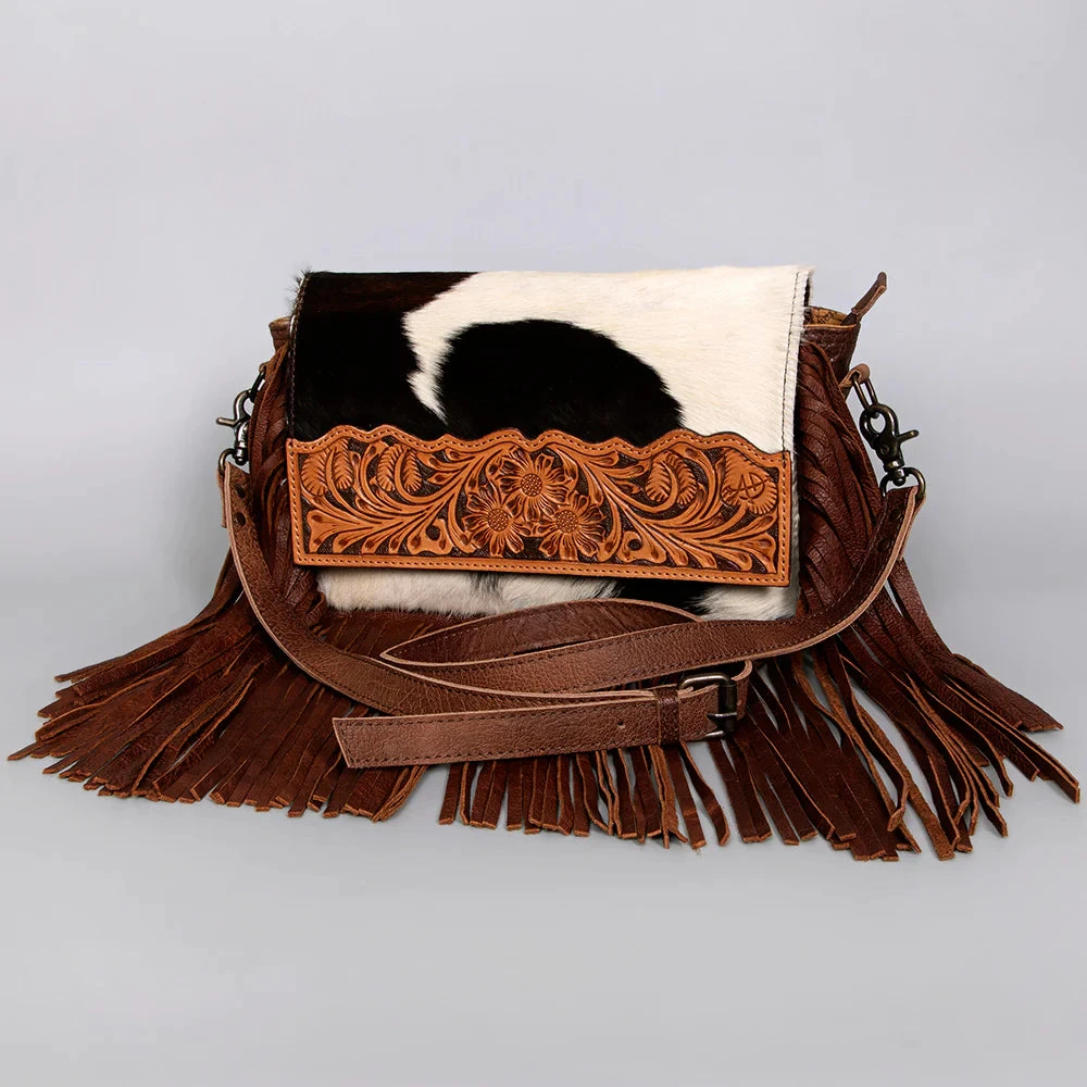 American Darling Brown White Hide And Fringe Purse 4 American Darling Brown White Hide And Fringe Purse - Image 2