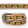 American Darling Tooled Sunflower Belt -Weaver Leather Cowboy Store ADBLF102