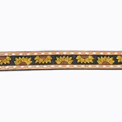 American Darling Tooled Sunflower Belt 7 American Darling Tooled Sunflower Belt -Weaver Leather Cowboy Store ADBLF102D