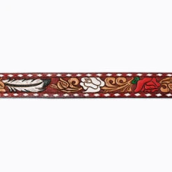 American Darling Red & White Flower Tooled Belt -Weaver Leather Cowboy Store ADBLF118D