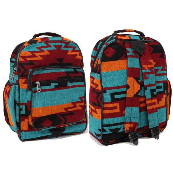 Teal And Orange Aztec Backpack 3 Teal And Orange Aztec Backpack