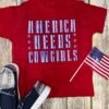 Red America Needs Cowgirls Kid Tee