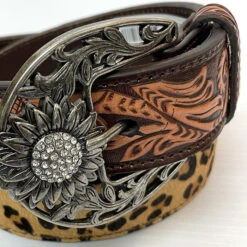 Leopard Sunflower Tooled Belt -Weaver Leather Cowboy Store Angel Ranch D140001802 3 1024x1024 950a8b46 2d33 482d a5fa c252988738d8