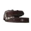 Women's Brown Tooling With Sliver Diamond Stud Belt 1 Women's Brown Tooling With Sliver Diamond Stud Belt -Weaver Leather Cowboy Store BLT512 20