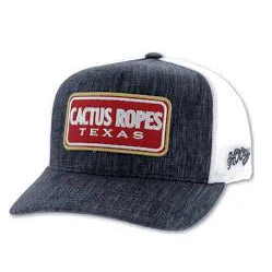 Hooey High Profile Navy/White Cap-Red Cactus Ropes Patch 3 Hooey High Profile Navy/White Cap-Red Cactus Ropes Patch