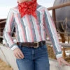 Cinch Cruel Girl Multi Colored Stripe L/S -Weaver Leather Cowboy Store CTW3370010