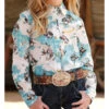Girl's Bronc Pearl Snap Long Sleeve -Weaver Leather Cowboy Store CTW3370012