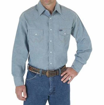 Wrangler Light Blue Denim Work Shirt 3 Wrangler Light Blue Denim Work Shirt