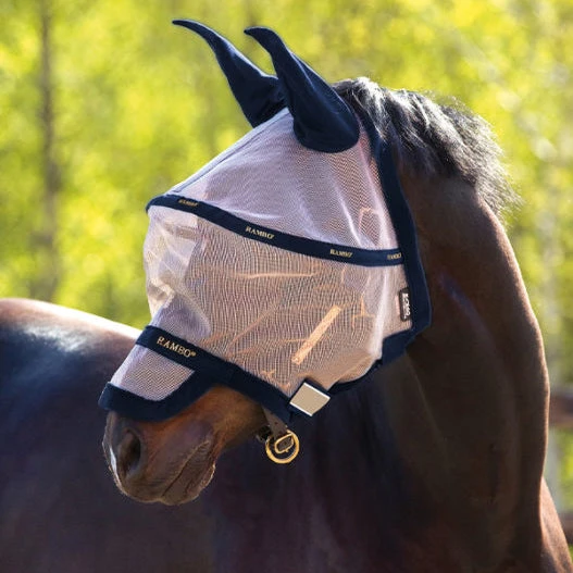 Horseware Ireland Rambo Fly Mask Oatmeal & Black 4 Horseware Ireland Rambo Fly Mask Oatmeal & Black - Image 2