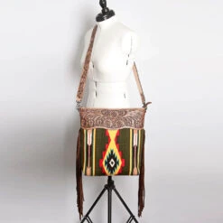 American Darling Tooled Green Aztec Bag -Weaver Leather Cowboy Store DSC 0283 copy