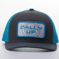 Dally Up Charcoal And Neon Blue Patch Cap