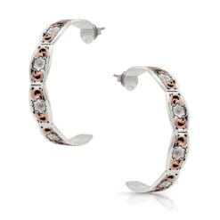 Montana Silversmiths Montana Silver Rose Flower Hoop Earrings