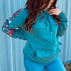 Hooey Women's Teal Canyon Hoody -Weaver Leather Cowboy Store HH1199TLb