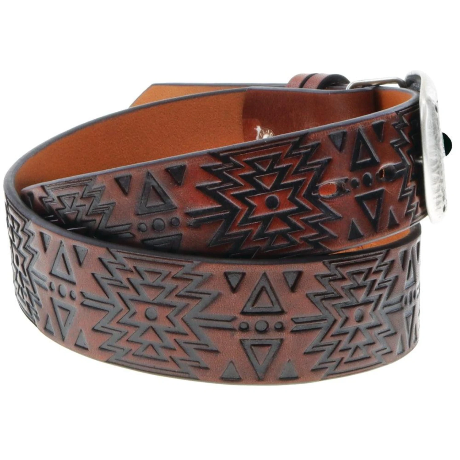Hooey Ladies Brn/Blk 1.5" Aztec Belt-Small Rectangle Buckle 4 Hooey Ladies Brn/Blk 1.5" Aztec Belt-Small Rectangle Buckle - Image 2