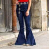 Women's High Waisted Dark Wash Bell Jeans -Weaver Leather Cowboy Store HXY02 RAW 2