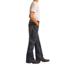 Hooey Boys Thick Curve Logo Bootcut Jeans -Weaver Leather Cowboy Store HYBD0BR10Q B