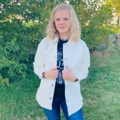 Cream Diamond Quilted Leather Jacket -Weaver Leather Cowboy Store IJ15049