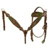Showman Cactus And Cheetah Headstall And Breast Collar 2 Showman Cactus And Cheetah Headstall And Breast Collar -Weaver Leather Cowboy Store IMG 0255