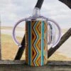 Orange Saddle Blanket Sippy Tumbler -Weaver Leather Cowboy Store K3020 15