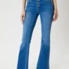 KanCan Med Button Up Flare Jean