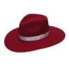 Red Felt Fedora Hat -Weaver Leather Cowboy Store Ladies Pinch Front Red Hat prd 79239 s t78100041