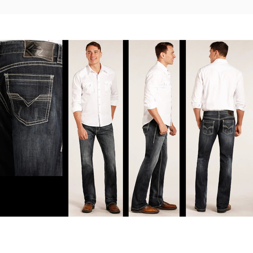 Rock & Roll Men's Dark Wash Regular Fit Straight Leg Jean 3 Rock & Roll Men's Dark Wash Regular Fit Straight Leg Jean