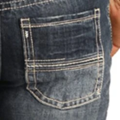 Men's Rock N Roll Relaxed Fit Straight Leg Jeans -Weaver Leather Cowboy Store M1P9861 P