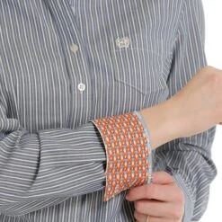 Cinch Light Blue Stripe Shirt -Weaver Leather Cowboy Store MSW9164196 4