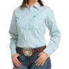 Cinch Women's Blue Long Sleeve Shirt -Weaver Leather Cowboy Store MSW9164202