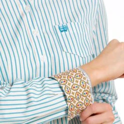 Cinch Women's Blue Long Sleeve Shirt 7 Cinch Women's Blue Long Sleeve Shirt -Weaver Leather Cowboy Store MSW9164202 3