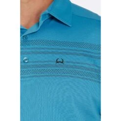 Cinch Blue Stripe Polo -Weaver Leather Cowboy Store MTK1865015 2