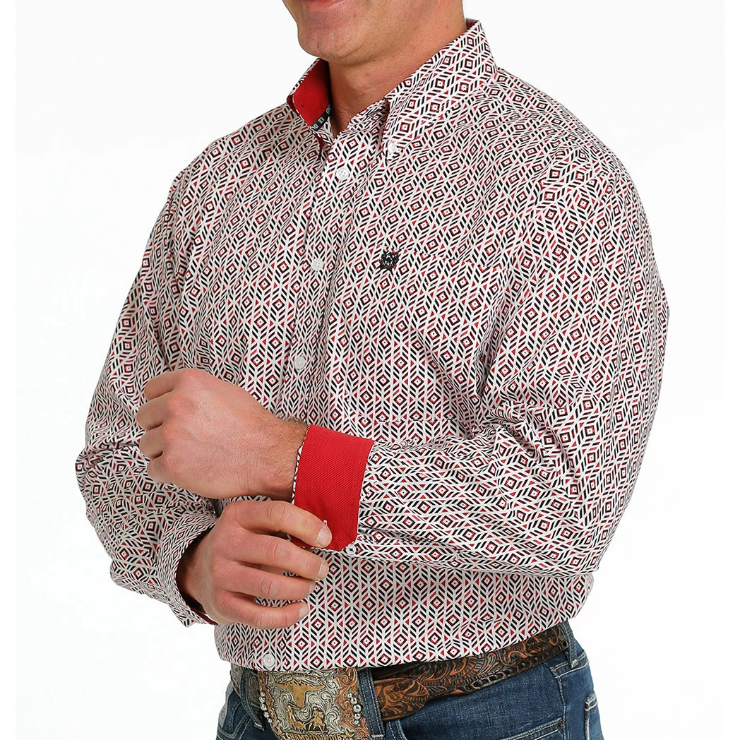 Cinch Red/White/Black L/S Print Shirt 4 Cinch Red/White/Black L/S Print Shirt - Image 2