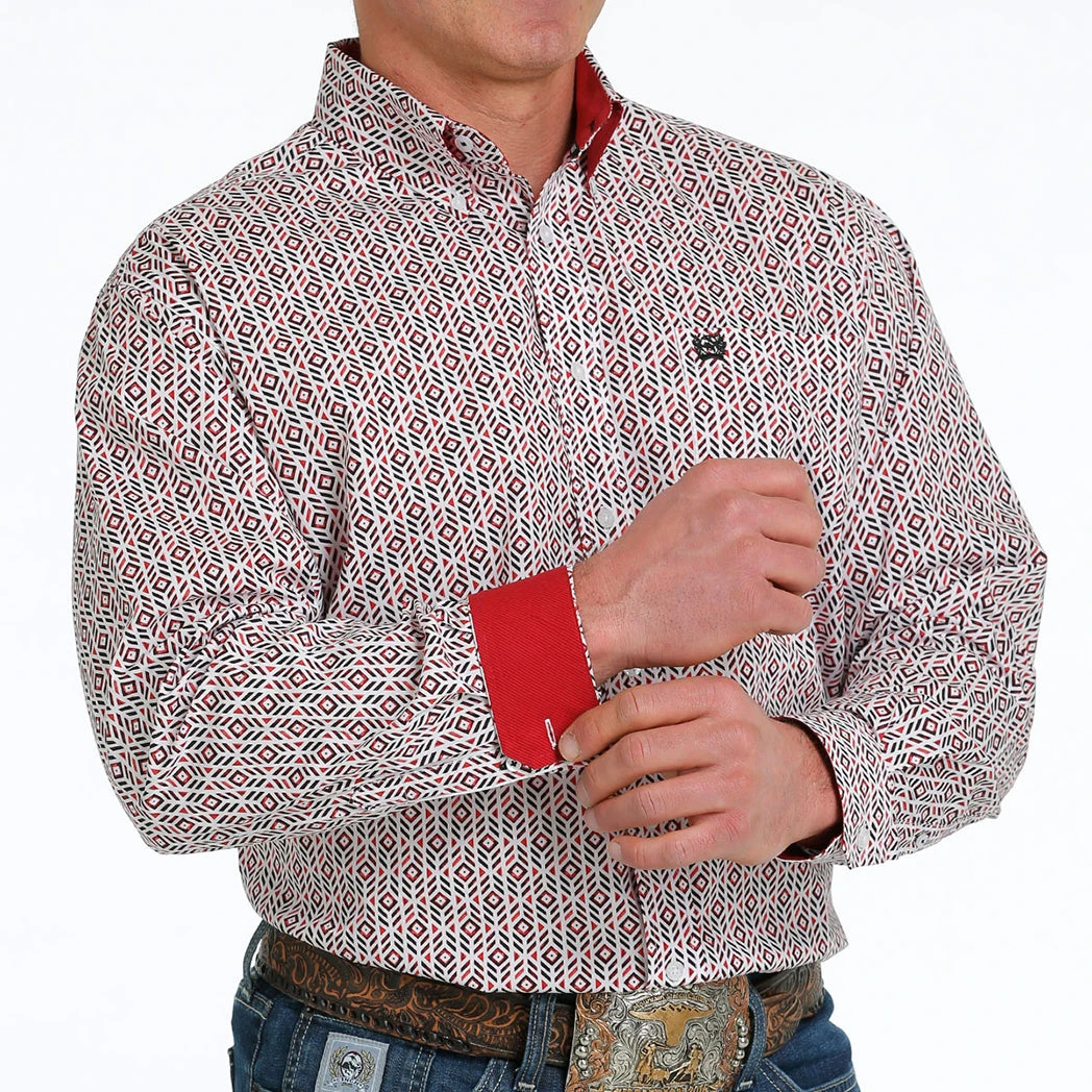 Cinch Red/White/Black L/S Print Shirt 3 Cinch Red/White/Black L/S Print Shirt