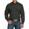 Cinch Men's Black Diamond Print Shirt -Weaver Leather Cowboy Store MTW1105531