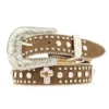 Girl's Brown Pink Cross Concho Belt -Weaver Leather Cowboy Store N4425644