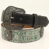Nocona Turquoise Croc Print With Concho's Belt -Weaver Leather Cowboy Store Nocona Ladies Croco Belt prdcode 67386 s n34975711