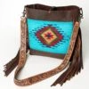 American Darling Chocolate Brown & Turq Fringe Bag -Weaver Leather Cowboy Store Picture1 030fcb2d 0e2f 49e2 bddf a519cdb759e6