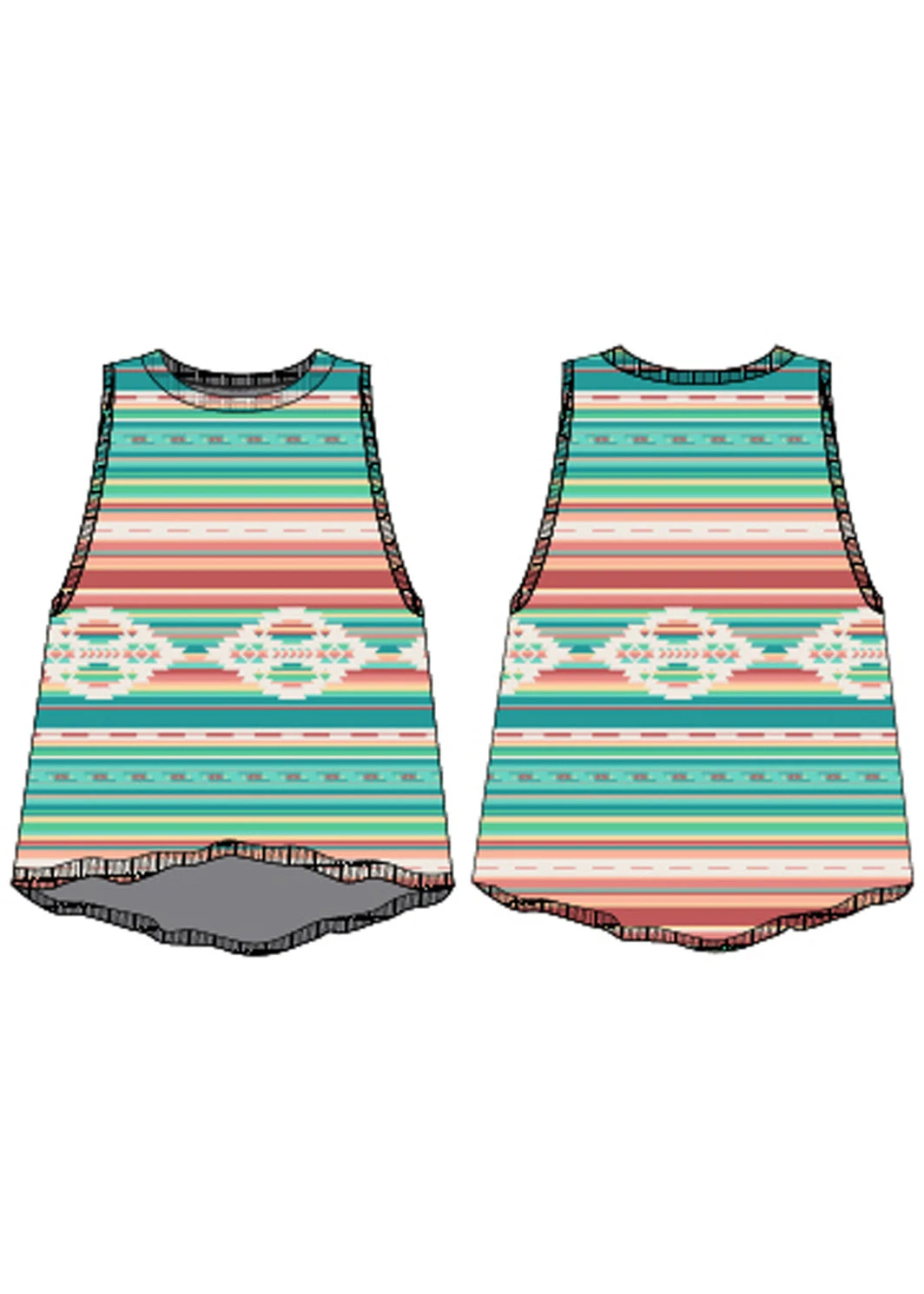 Rock & Roll Women's Serape Aztec Tank 4 Rock & Roll Women's Serape Aztec Tank - Image 2