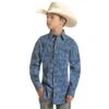 Rock & Roll Boys Blue Vintage Paisley Long Sleeve -Weaver Leather Cowboy Store RRBSOSR0PT