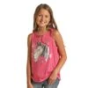 Rock & Roll Cowgirl Pink Horse Head Tank