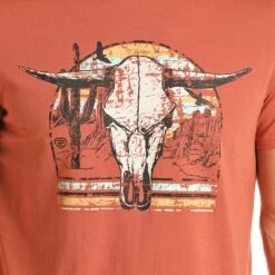 Panhandle Slim Unisex Rust Skull Tee -Weaver Leather Cowboy Store RRUT21R1C2 B