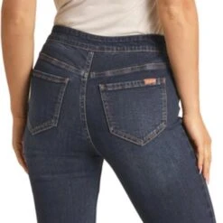 Rock & Roll Cowgirl Dark Wash Flare Jeans 7 Rock & Roll Cowgirl Dark Wash Flare Jeans -Weaver Leather Cowboy Store RRWD6PR0S9 B 91510 1