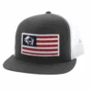 Hooey American Grey & White Trucker Cap -Weaver Leather Cowboy Store ScreenShot2022 09 13at2.46.15PM