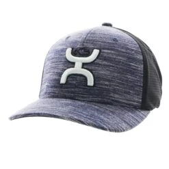 Hooey Heather Navy/Grey/Black Cap-White Hooey Up Patch