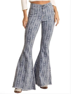 Rock & Roll Cowgirl Light Wash Aztec Jeans