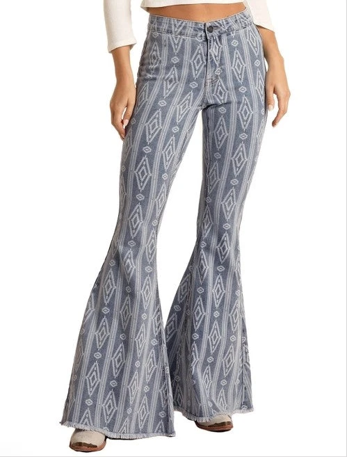 Rock & Roll Cowgirl Light Wash Aztec Jeans 3 Rock & Roll Cowgirl Light Wash Aztec Jeans
