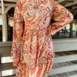 Marble Print Long Sleeve Dress -Weaver Leather Cowboy Store Screenshot2022 11 03145304