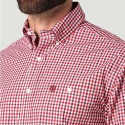 Wrangler George Strait Red/White Plaid Button Down L/S -Weaver Leather Cowboy Store Screenshot2022 12 29145222