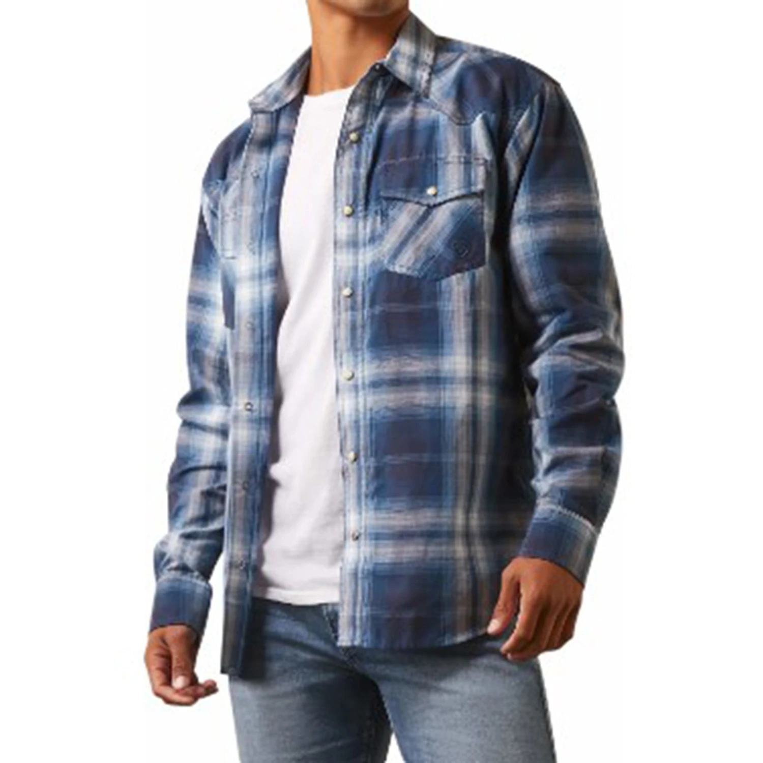 Ariat Habel Dark Denim Plaid Shirt 3 Ariat Habel Dark Denim Plaid Shirt