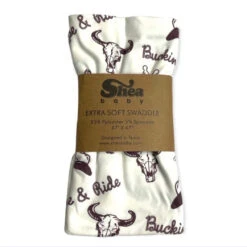 White Cowboy Swaddle Blanket